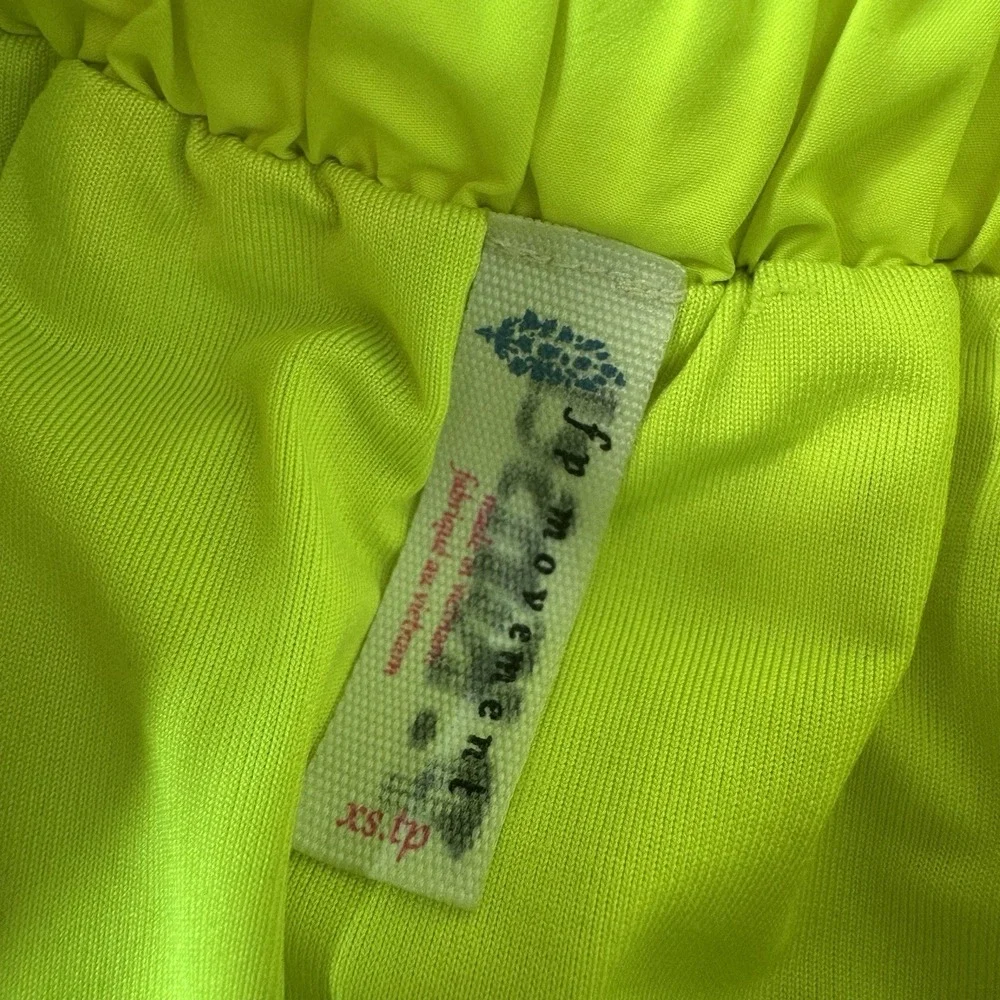 Free People Movement Get Your Flirt On Shorts Size XS Highlight Yellow Neon Gym